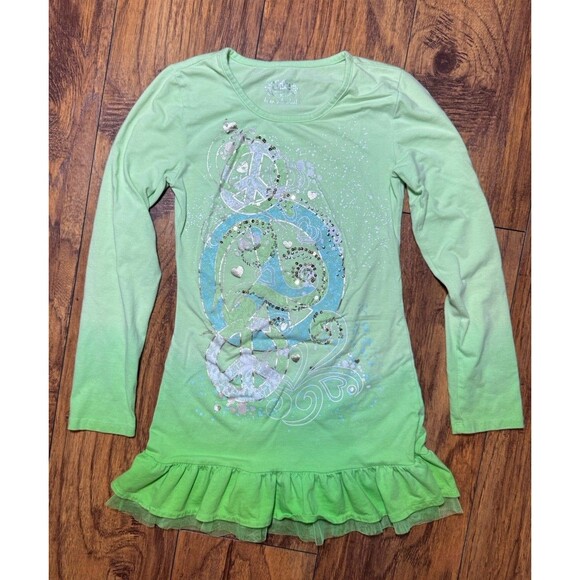 Justice Girls Size 10 Bundle 5-Piece 2010s Clothes Peace Sign Dress Shorts Tops - Picture 2 of 10